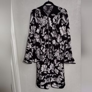 INC International Concepts Black and White Duster Cardigan